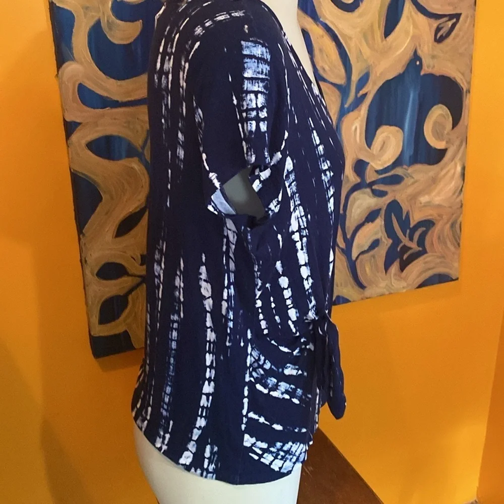 Blue Tie Dye Rayon Top